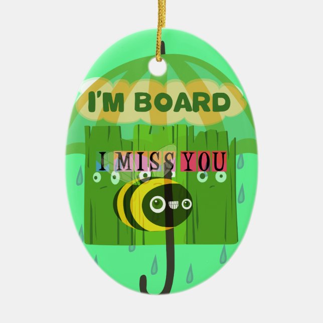 Ornamento De Cerâmica Falando muito, sinto sua falta (Frente)