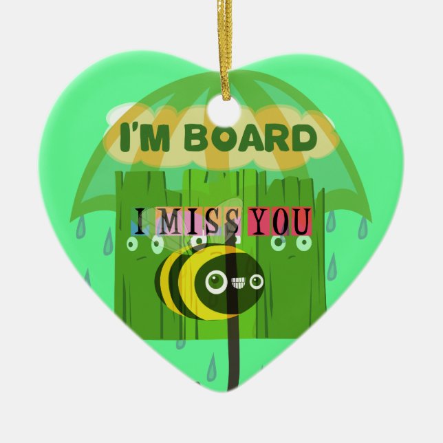 Ornamento De Cerâmica Falando muito, sinto sua falta (Frente)