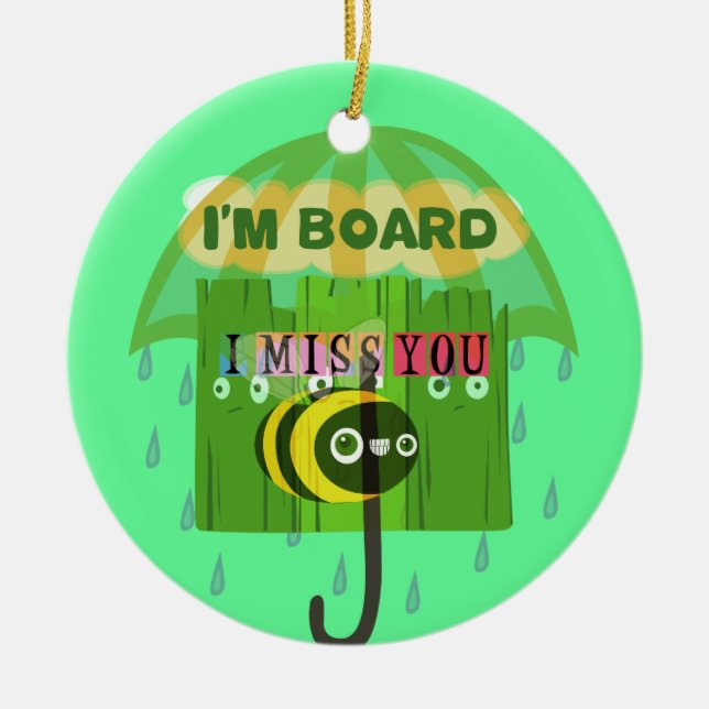 Ornamento De Cerâmica Falando muito, sinto sua falta (Frente)