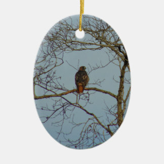 Ornamento De Cerâmica Falcão atado vermelho