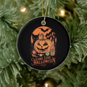 Ornamento De Cerâmica Fall Fall Spooky do Halloween Retro Halloween