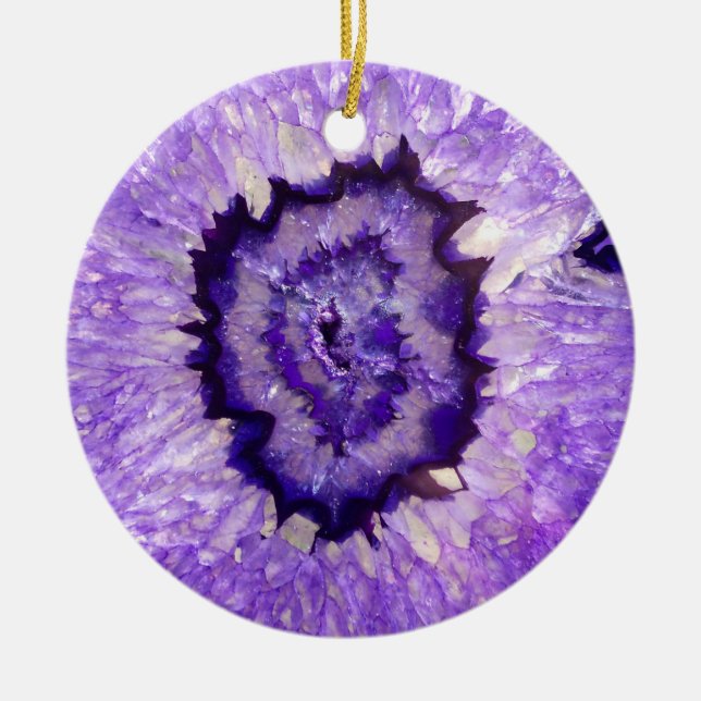 Ornamento De Cerâmica Falln Purple Agate Geode (Frente)