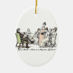 Ornamento De Cerâmica Família Bennet - Orgulho e Preconceito de Jane Au