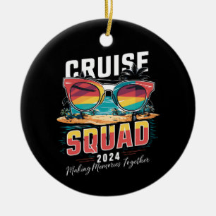 Ornamento De Cerâmica Família Cruise Squad 2024 Summer Vacation Matching