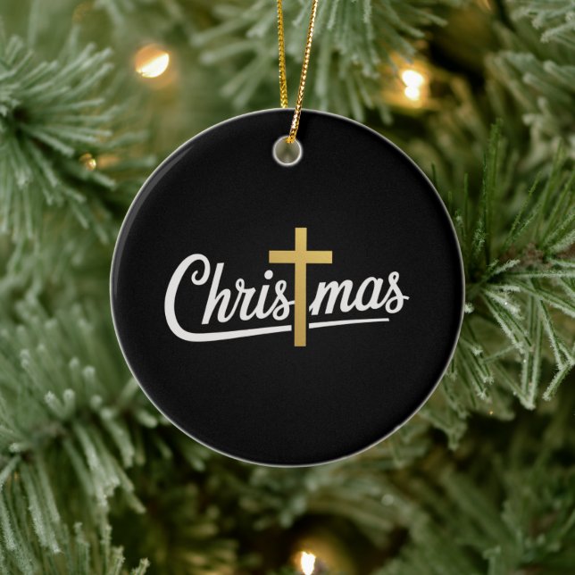 Ornamento De Cerâmica Família Cruzada de Natal Correspondente Jesus Cris (Árvore)