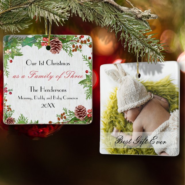 Ornamento De Cerâmica Família de Fotos Personalizadas Russas de 31ruas d (Criador carregado)