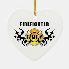 Ornamento De Cerâmica Família do sapador-bombeiro