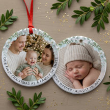 Família Estética de Três Primeiro Natal Foto