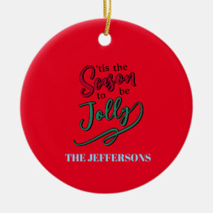 Ornamento De Cerâmica Família Feliz Ano Novo Natal Alegre