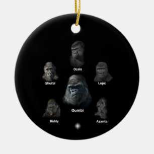 Ornamento De Cerâmica Família Gorilla