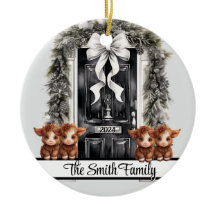 Família Natal de 4 vacas do Ornament Highland