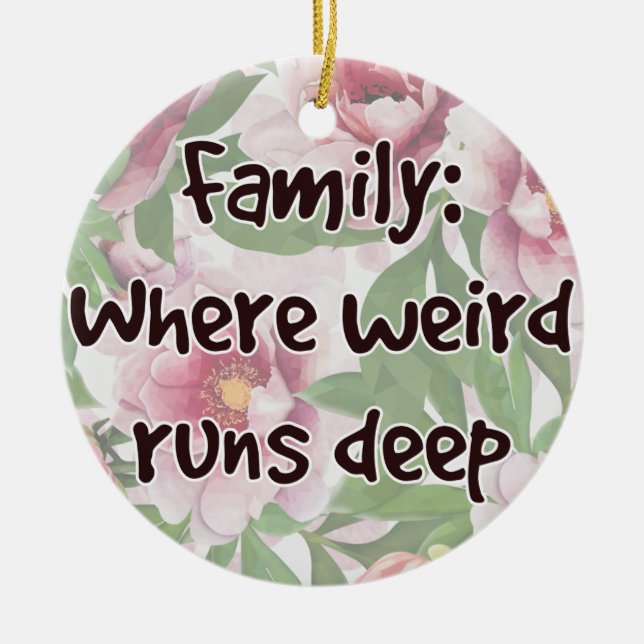 Ornamento De Cerâmica Família: Onde O Estranho É Profundo (Frente)