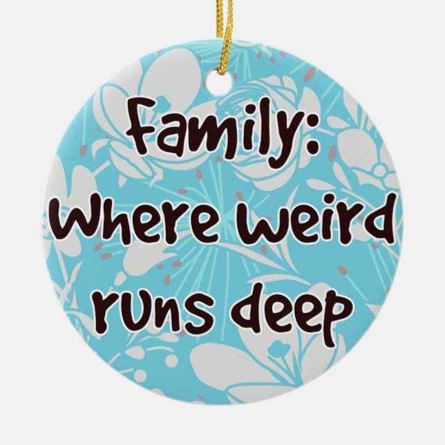 Ornamento De Cerâmica Família: Onde O Estranho É Profundo (Frente)
