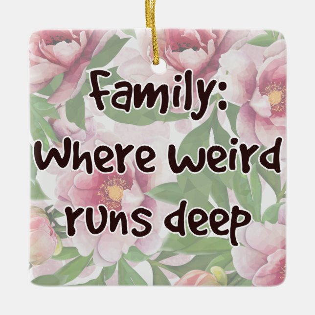 Ornamento De Cerâmica Família: Onde O Estranho É Profundo (Frente)