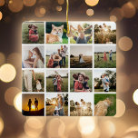 Ornamento De Cerâmica Família Personalizada de Colagem de Fotos<br><div class="desc">Crie O Seu Próprio Pedido De Colagem De Fotografias. Basta adicionar suas fotos para um Enfeites de natal personalizado da família.</div>