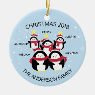 Ornamento De Cerâmica Família personalizada divertimento de um Natal de
