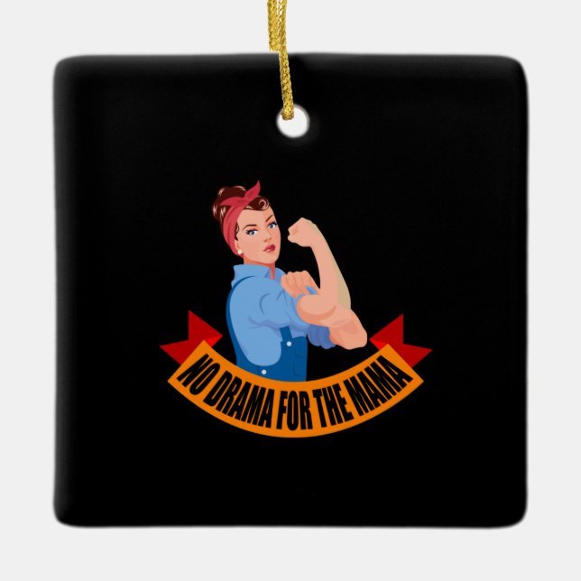 Ornamento De Cerâmica Família - Sem Drama Para A Mamãe (Frente)