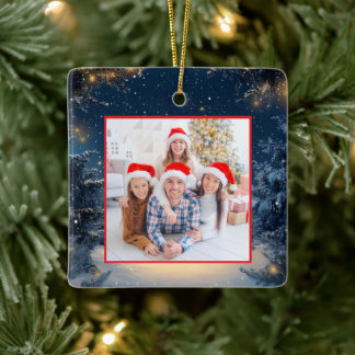 Ornamento De Cerâmica Family Photo Christmas Ornament