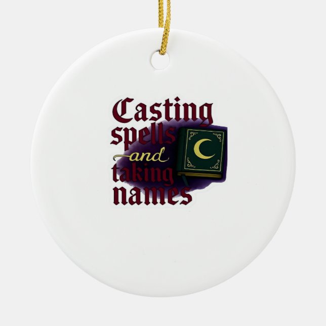 Ornamento De Cerâmica Fantasia de Whimsigoth - Florestas Místicas, Luas  (Frente)