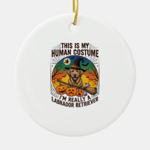 Ornamento De Cerâmica Fantasias de Labrador Retriever para Humanos Hallo