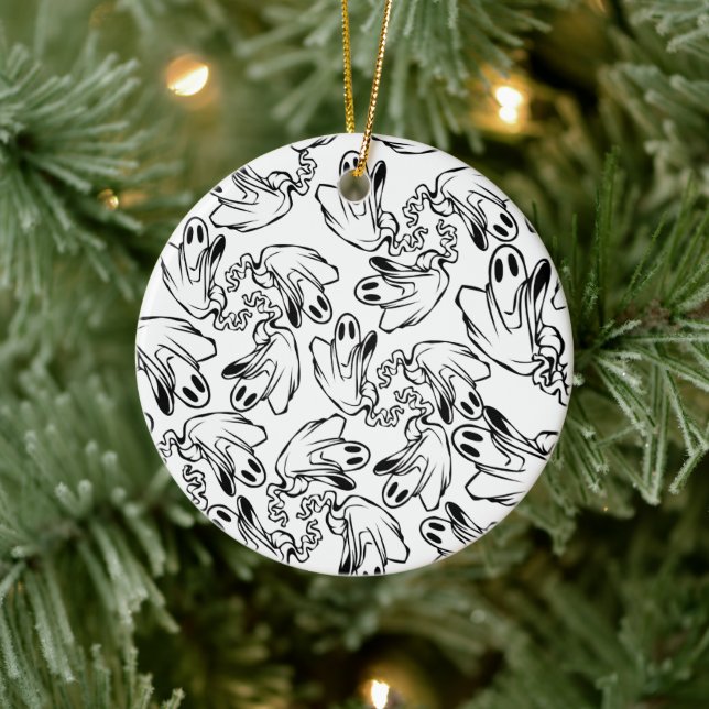 Ornamento De Cerâmica Fantasma Amigável A Flutuar O Seu Caminho! (Árvore)