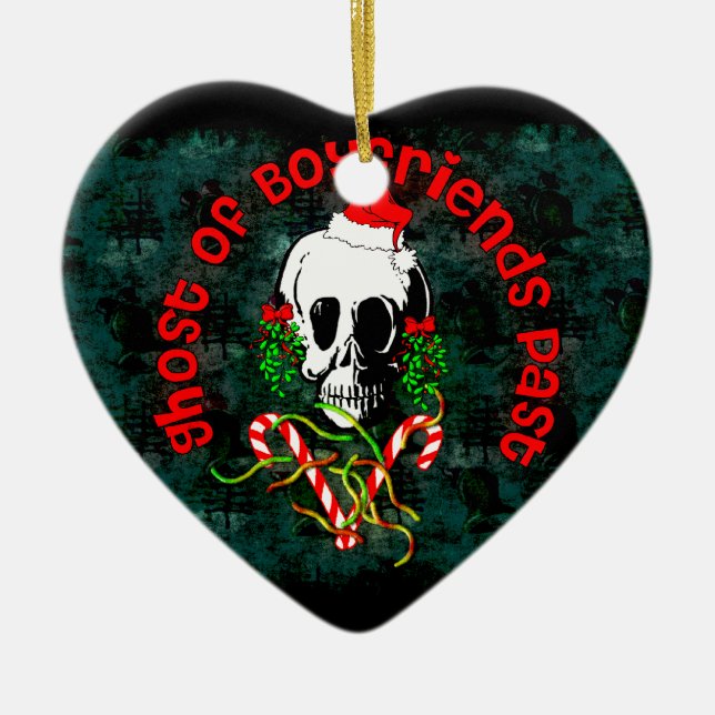 Ornamento De Cerâmica Fantasma dos namorados perto (Frente)