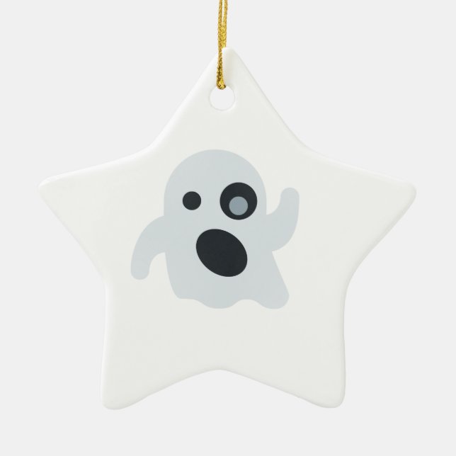 Ornamento De Cerâmica fantasma emoji (Frente)