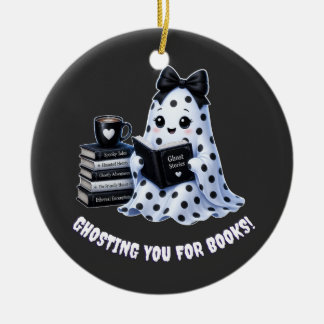 Ornamento De Cerâmica Fantasma Livresco Kawaii Fofo