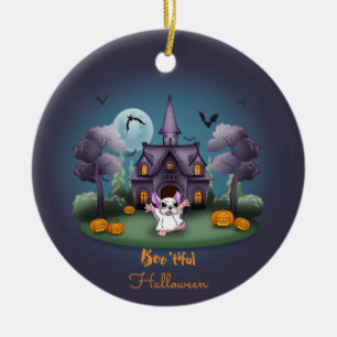 Ornamento De Cerâmica Fantasmas bonitinhos do Halloween