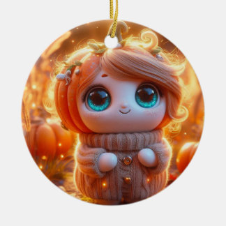 Ornamento De Cerâmica Fantástico Pumpkin Kid