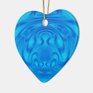 Ornamento De Cerâmica Fantasy Blue Heart