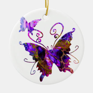 Ornamento De Cerâmica Fantasy Butflies