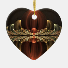 Ornamento De Cerâmica Fantasy Construction Shiny Abstrato Fractal Heart