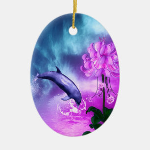 Ornamento De Cerâmica Fantasy Dolphin