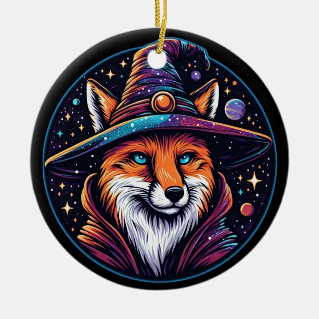Ornamento De Cerâmica Fantasy Fox - Assistente Celestial (Frente)