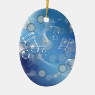 Ornamento De Cerâmica Fantasy Glass Music Notes