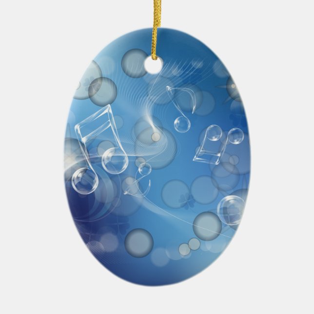 Ornamento De Cerâmica Fantasy Glass Music Notes (Frente)