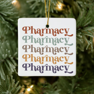 Ornamento De Cerâmica Farmácia Retro Farmacêutica Presente para Estudant