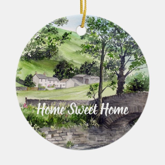 Ornamento De Cerâmica Farmhouse perto de Third, Lake District, Inglaterr (Frente)