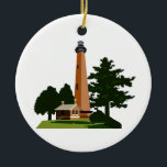 Ornamento De Cerâmica Farol Currituck Beach<br><div class="desc">Currituck Beach Light da Carolina do Norte</div>