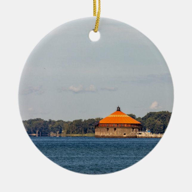 Ornamento De Cerâmica Farol de Búfalo para Recepção (Frente)