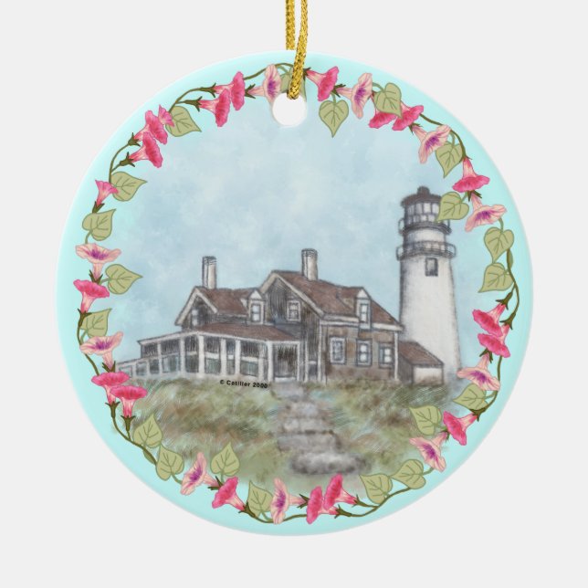 Ornamento De Cerâmica Farol de Cape Cod (Frente)