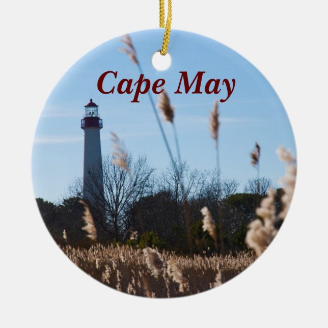 Ornamento De Cerâmica Farol de Cape May (Frente)