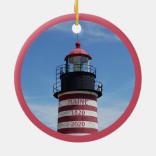 Ornamento De Cerâmica Farol de Lubec Maine de Quoddy West