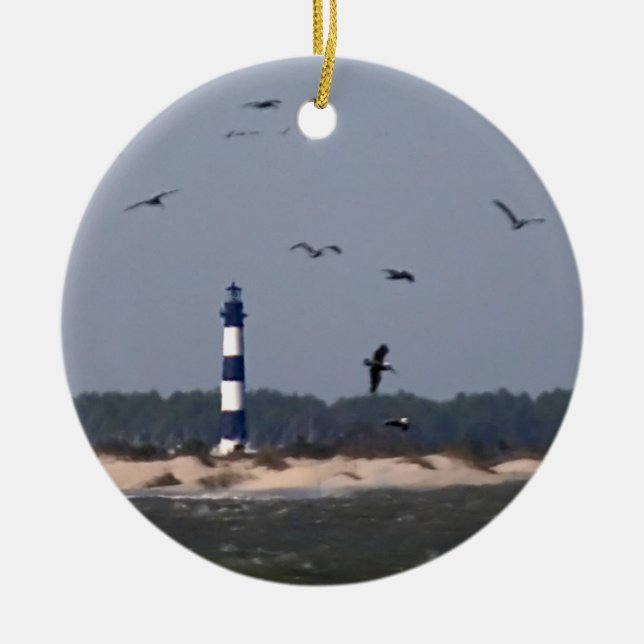 Ornamento De Cerâmica Farol OBX (Frente)