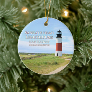 Ornamento De Cerâmica Farol Sankaty Head, MÃE Nantucket