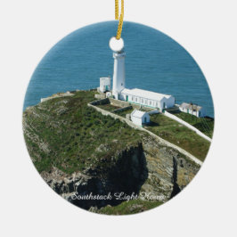 Ornamento De Cerâmica Farol Southstack País de Gales.