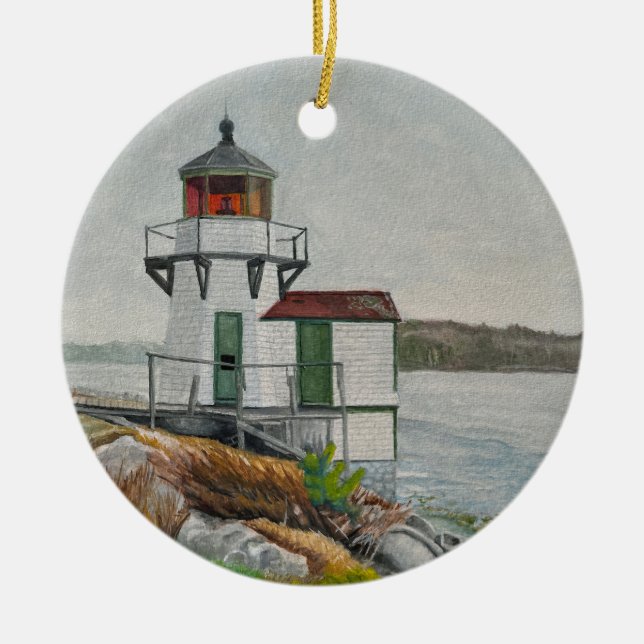 Ornamento De Cerâmica Farol Squirrel Point (Frente)