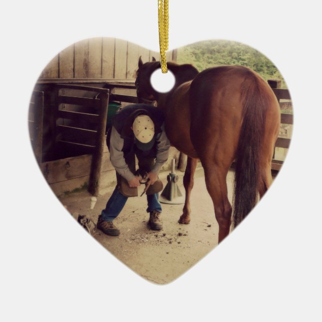 Ornamento De Cerâmica Farrier - guarnição bonita do casco da foto do (Frente)