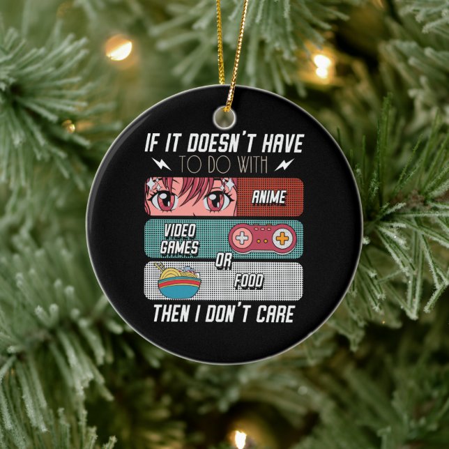 Ornamento De Cerâmica Fãs De Animação Engraçadas Comidas E Videos games  (Árvore)